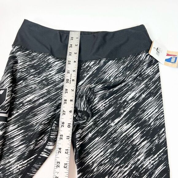 NFL Team Apparel Leggings Womens Medium Pants San Antonio Spurs Black Logo NEW - Picture 4 of 8